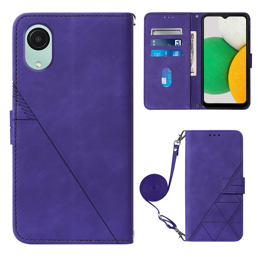 YB Imprinting Series-2 Leather Flip Cover for Samsung Galaxy A04 Core 4G Imprinted Lines Business Phone Case YB Imprinting Series-2 Leather Flip Cover for Samsung Galaxy A04 Core 4G Imprinted Lines Business Phone Case